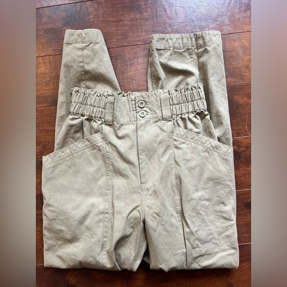 Grey Lab Women’s Pull On Paper bag Straight Leg Pants Size M